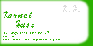 kornel huss business card